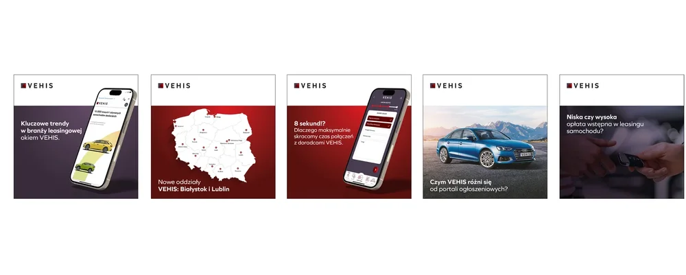 VEHIS — seria postów LinkedIn, system wizualny