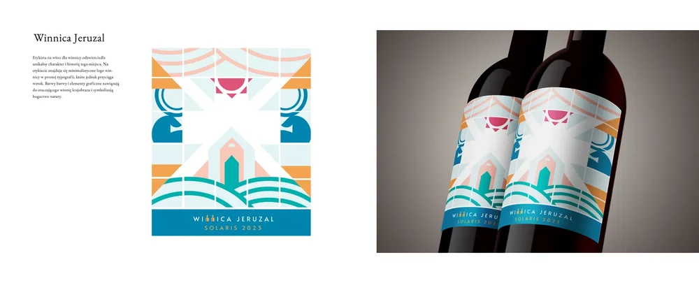 Winnica Jeruzal — projekt etykiety wina, butelki i mockupy