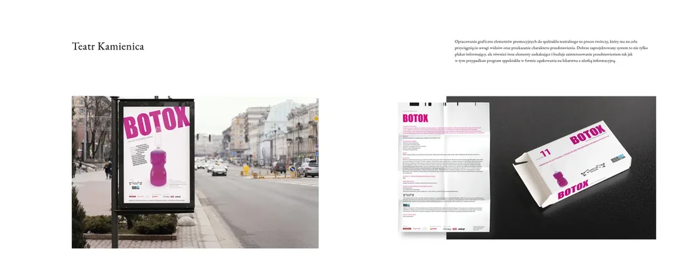 Teatr Kamienica — kampania BOTOX: billboard, projekt graficzny i box