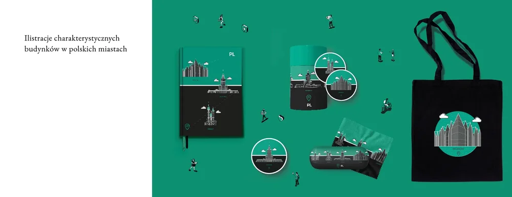 PL — ilustracyjna identyfikacja polskich miast, system graficzny