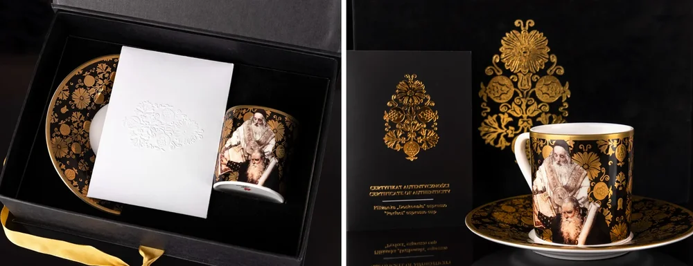 Łazienki Królewskie — luksusowa porcelana z dekoracją złotą