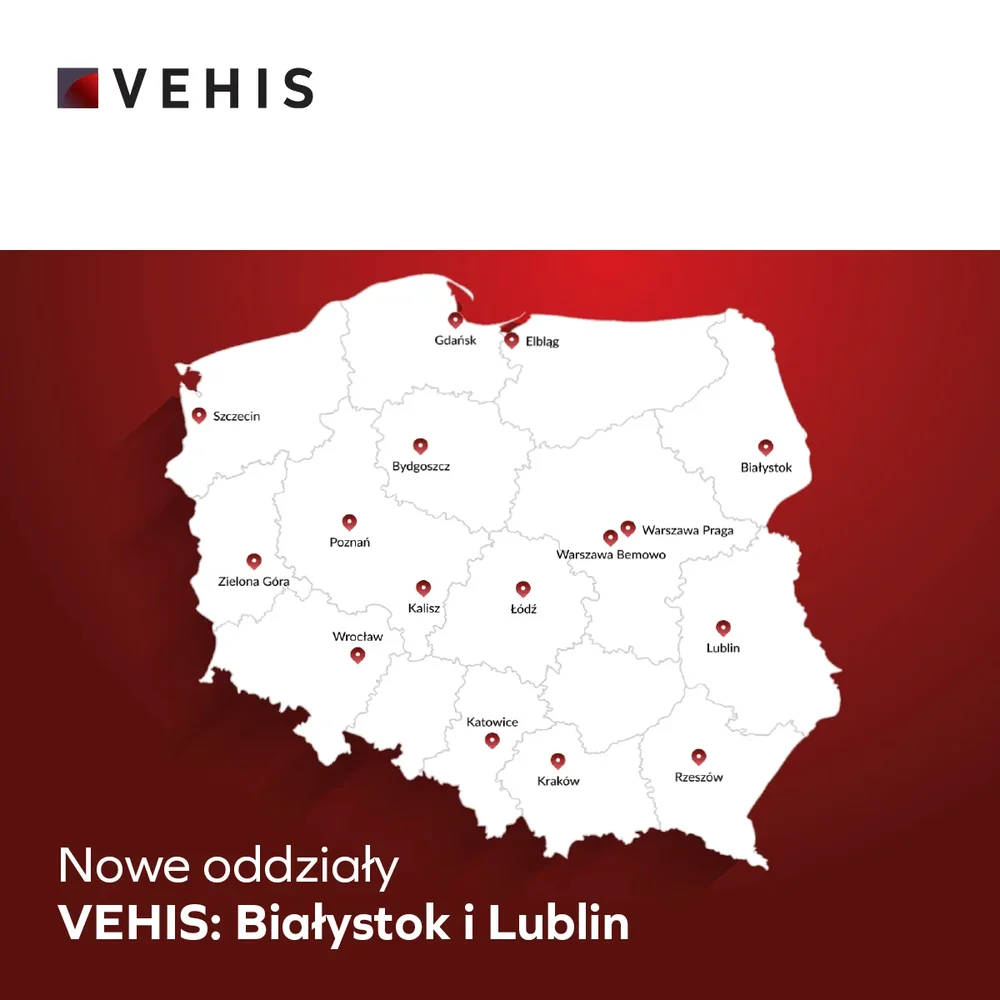 VEHIS — mapa z lokalizacjami dealerów